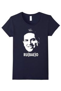 From Refinery29: "Show you're a fangirl of Florida's baby-faced senator with this punny shirt." Then again, I think the word "bae" is lame and that Rubio ran a shitty campaign.