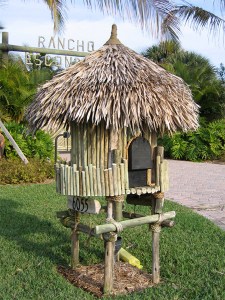 Guess this is made from straw and bamboo if it's not from some replica plastics. Better than the tiki statue one.
