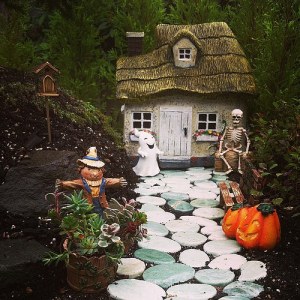 Though the ghost always has to bug him. Love the plants near the scarecrow though.
