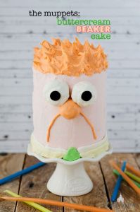 Compared to some of the cakes you'll see here, this seems relatively easy. Mostly because Beaker has identifiable features and his shape.