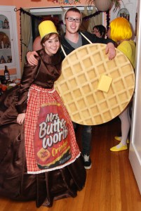 Mrs. Butterworth is a syrup brand. But I like how she's dressed like the bottle.
