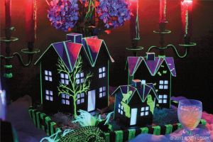 Sure these houses aren't too fancy. But it kind of helps since it makes them easy to paint. Like the glowing tree.