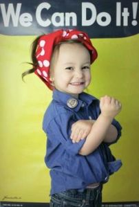 While some girls want to be princesses, this little lady dresses up as an iconic munitions worker. Yes, we can do it! indeed.