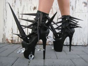If there were orc women on Middle Earth, you can bet they'd wear shoes like these. And they'd use them as weapons.