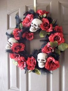 Well, this is pretty morbid mostly because of the skulls. And the black stuff. Love the flowers.