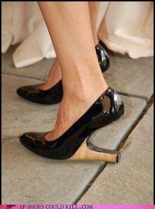 Because those heels have to be on the back for support. Not near the sole which doesn't accomplish much.