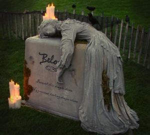Well, this is a tombstone decoration with candles. But still, this isn't healthy relationship behavior.