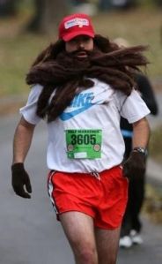 He even has that beard after running for all that time. Then again, he just felt like running.