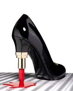 Well, it's an elegant shoe, lipstick or not. Hope it doesn't leave red marks.