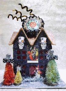 You can see the vintage imagery on this card. Like the trees on this, too.