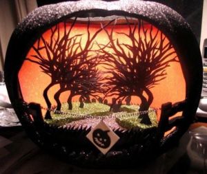 I guess the trees might be made from paper. But I love how they create an arch over the road so close together.