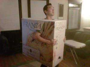 The cheap wine in a box we all know and love. Wonder how he could get a box like that.