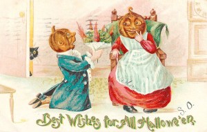 Yes, if I were the black cat, I'd wonder if I was totally tripping, too. For God's sake, acid had to play a role in this illustration.