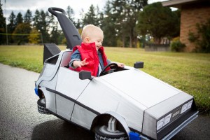 He even has his own Delorean. Like his cute little red jacket vest. Adorable.