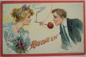 For the love of God, please bite into the apple. God only knows what kind of sick Halloween games people played during those days.