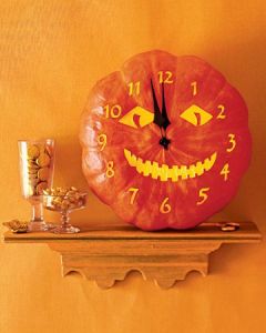 Just remember to make this from a craft pumpkin. And only use the bottom. Still, the smile is eerie.