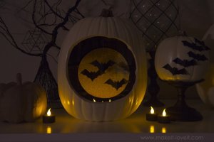 Well, bats are kind of creepy if you ask me. Yet, wonder if there's a pumpkin diorama with a Batman sign.