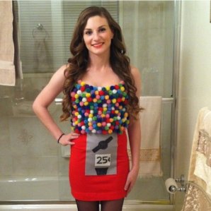 She has plenty in her machine. But they're mostly made from pom poms from a craft store.