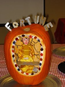 Seems like that's an Evil Queen from Snow White in a yellow dress for this purpose. Love the border though.