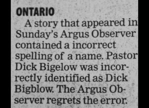 You have to feel for Pastor Dick Bigelow here who was incorrectly identified as Dick Bigblow. You know the kind of name that reminds you of a male porn star.