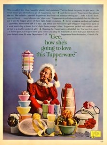 Because we all know that women can't get enough of colorful plastic containers to store food in. This especially goes for containers you can't put in the dishwasher.