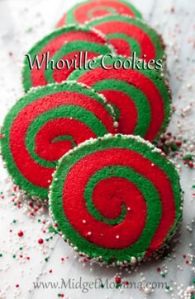 They're cookies made from a roll that's green and red with sprinkles on the edge. Not sure if they're made from scratch but I'll add them to this post. 