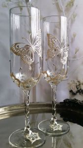 Well, these gold butterflies certainly look pretty. Not sure if I'd want to drink from them though.