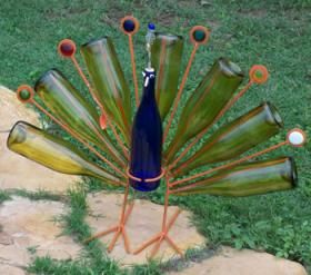 Well, isn't that as pretty as a peacock. Of course, some may not have a thing for green bottles as feathers.