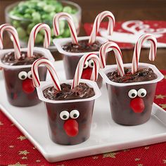 Each of them comes with candy cane antlers and a red gum drop nose. So adorable.