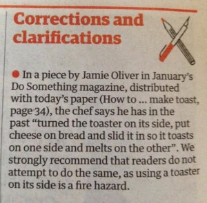 Besides, if you want to make toast with cheese on it, I'd recommend a toaster oven. Because this method described is very dangerous.