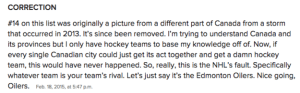 I think this reporter didn't really do much research on his or her article. So I think blaming the Edmonton Oilers and the NHL is far fetched.