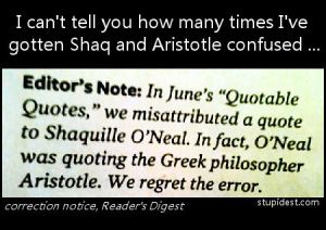 Why such mistakes are made, I have no idea. But let's just say, Aristotle would have no idea about basketball since he's from Ancient Greece.
