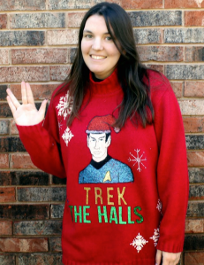 This one has Spock on it in a Santa hat. Not sure if Spock would find it highly illogical.