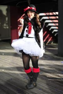 Well, this isn't as bad as the girly snowman outfits from last year. Yet, she'll probably be shivering in it in some places.