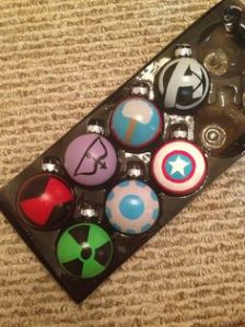 Each one has a logo of each Avenger. Of course, the pool has expanded since these were made.