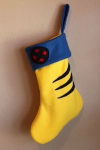 I wonder if Hugh Jackman has a stocking like this at his fireplace. I wouldn't be surprised.