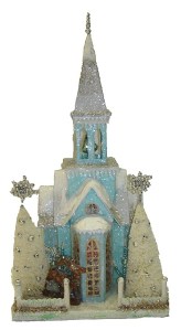 Well, this church is sure in the yuletide spirit. It even has a silver bell in its tower.