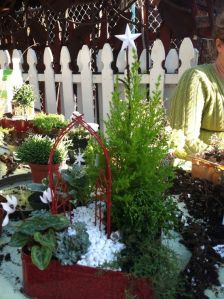 This one just has a star on the tree and a red archway with a snowflake. So it didn't take much.