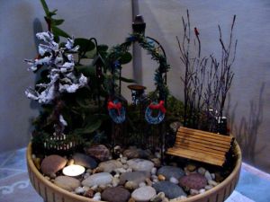 Well, there's a snow covered tree here, too. But you have to love the wreaths and the garland.