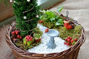 This one looks quaint. Normally, you couldn't do this outdoors. But in mini gardens, go right ahead.
