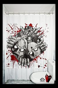 Don't worry, it's just a zombie shower curtain. But on the bright side, it's guaranteed to help with constipation.