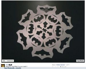 It's a paper snowflake with the Batman sign. And it's in 2 variations.