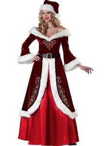Love the fancy golden embroidery on it, too. And you thought lady Santa outfits were scantily looking.