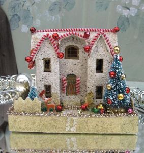 This one certainly has it around the roof. However, I could easily tell this is made from styrofoam.