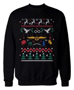 Yes, this is another ugly Harry Potter holiday sweater. Yet, this is the most Christmasy one so far.