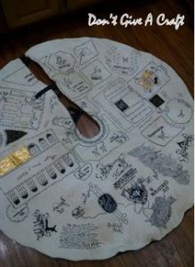 Yes, this is another Marauder's Map tree skirt. But this one shows the actual map of Hogwarts.