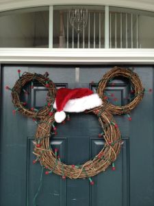 After all, a Santa hat can always make any wreath look suitable for Christmas. Even one with mouse ears.
