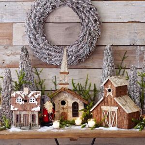 Never saw Christmas village buildings in this style before. So it goes on the post.