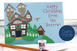 As we all know, the Burrow is the Weasley house. However, I doubt that the Weasleys would use electric Christmas light decorations. Then again, Mr. Weasley likes Muggle stuff so it's kind of believable.