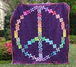 Sure it may be a rainbow peace sign that you'd associate with hippies. But each square on this has a unique pinwheel pattern.